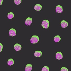 Scribbly dots - purple + green