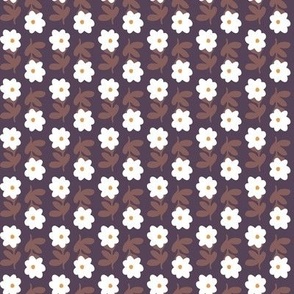 Little white Flowers in plum background