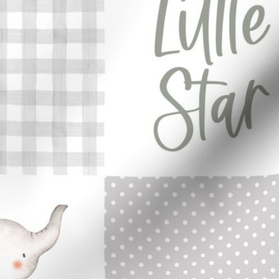 6 inch square grey patchwork little star