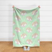 Mint Green Bunny Cloud Baby Girl - Large 