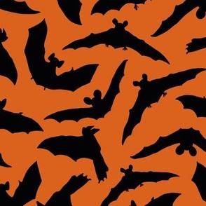 medium scale - Dark bats - orange background 