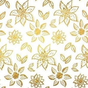 Festive Floral Gold Foil and White