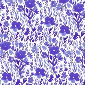 Floral_ violet lavender on white