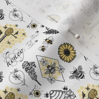 Smallscale Honeybee Tattoo Flash Sheet