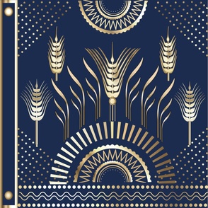 1920s wallpaper, art deco golden wheat