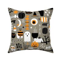 Spooktacular Barkcloth - Fog Large