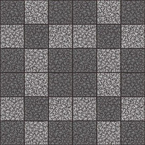 Squiggle Checkered Black, White and Grey Pattern