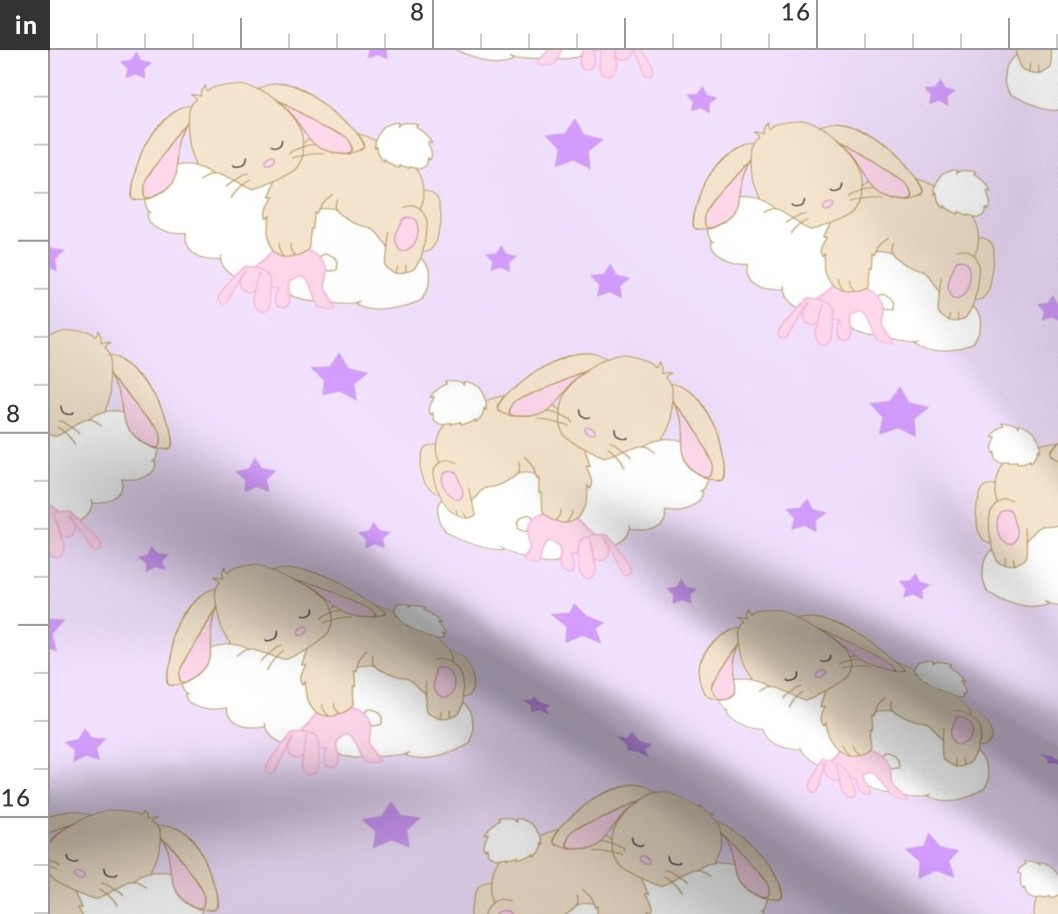 Purple Sleeping Bunny Cloud Baby Girl