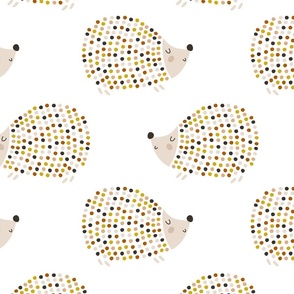Woodland Animals Cute Pebble Dot Neutral Hedgehogs Nature Inspired