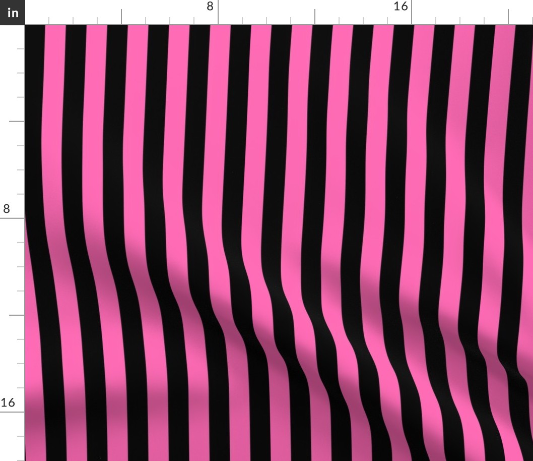 Hot Pink and Black Stripe Pattern