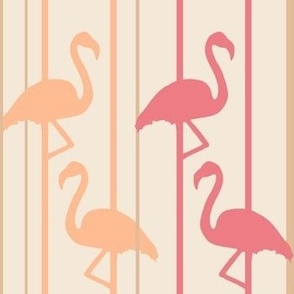 [Medium] Tropical Flamingos on a stick Peach Pink Blossom