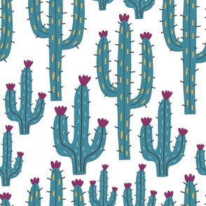 Flowering Saguaro Cactus Hand Drawn Novelty
