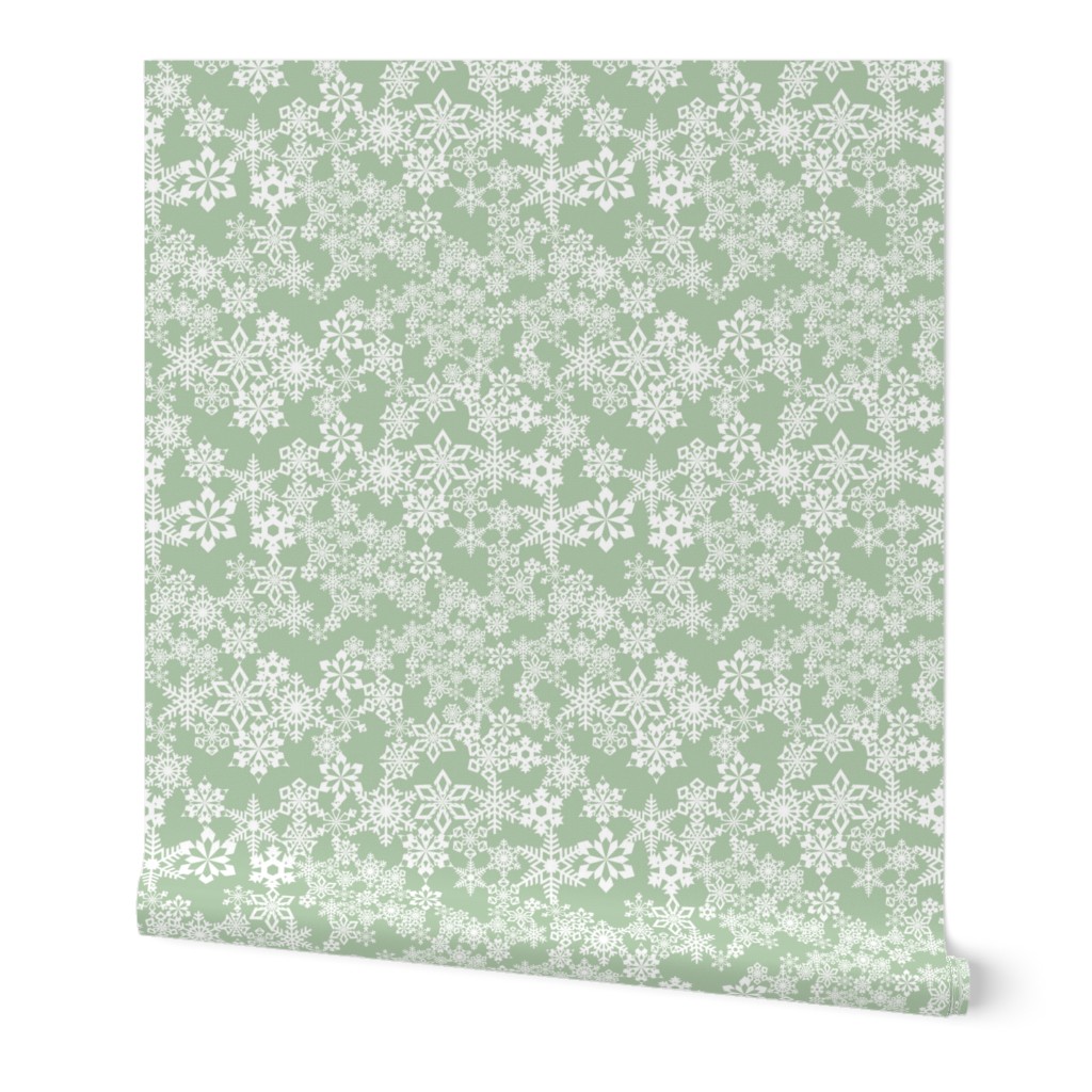 Snowflakes Sage Green