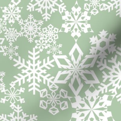 Snowflakes Sage Green