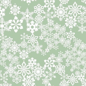 Snowflakes Sage Green