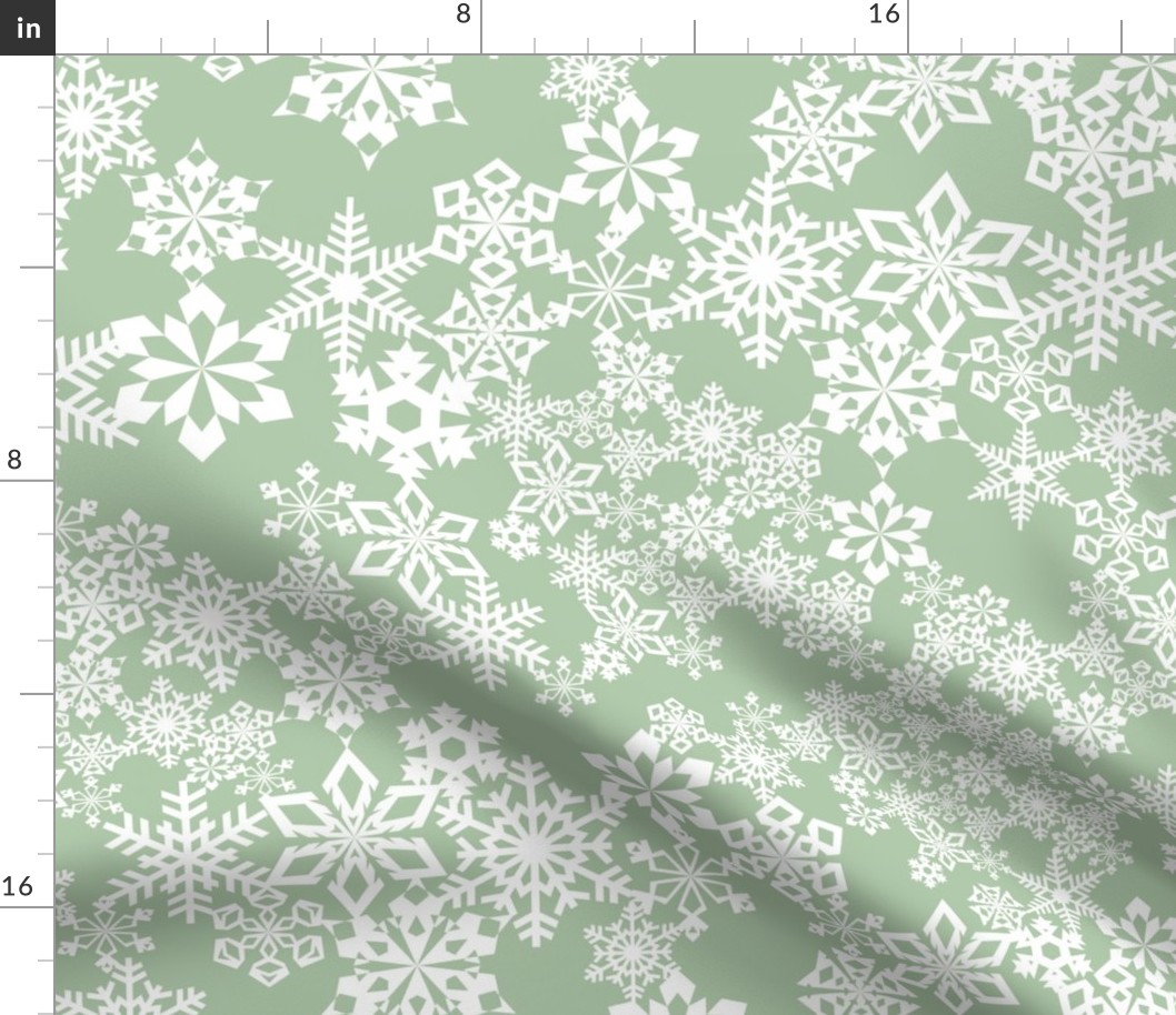 Snowflakes Sage Green