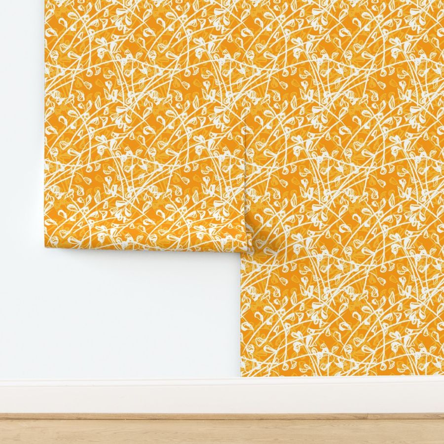 Ivy Leafs Chalk Superposition - Cheerful Orange