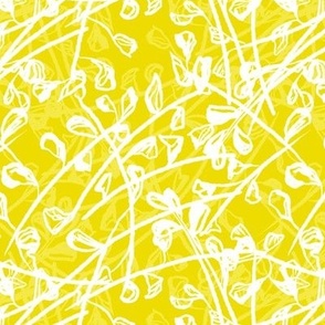 Ivy Leafs Chalk Superposition - Bright Yellow