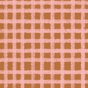 Watercolor Orange and Pink Gingham
