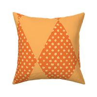 orange check with dots on yellow - large scale