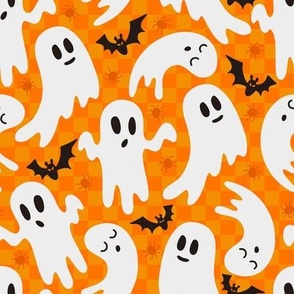 Halloween Ghost and Bats 