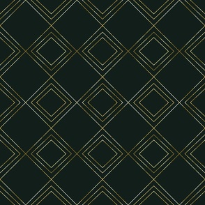 1920s vintage gold and green geometry seamless pattern 