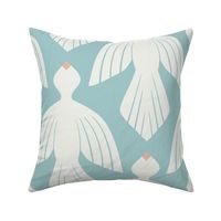 Art Deco Doves | Eggshell Blue | Large