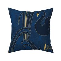 by the pond - art deco dark blue - large scale