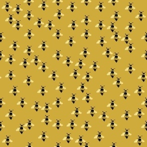 bees on yellow, mustard