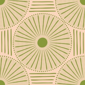Round tile - Green on Sand