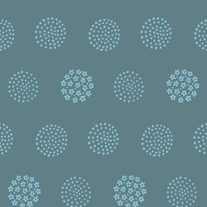 Hazy Morning Dots - Turquoise on Teal