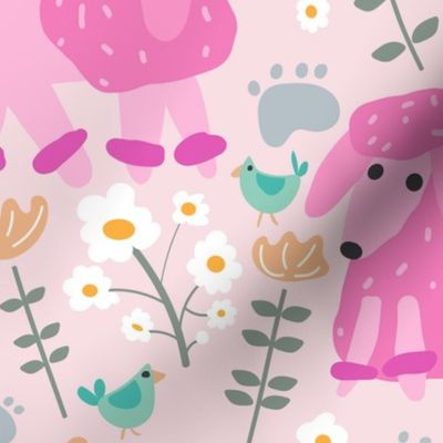  Cute Pink Poodles (Barkitecture Wallpaper)