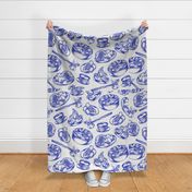 delft china blue nouveau chinoiserie dim sum dumplings food _ beverage novelty