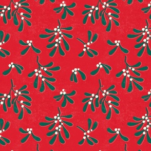 Modern Mistletoe Festive Red - Large