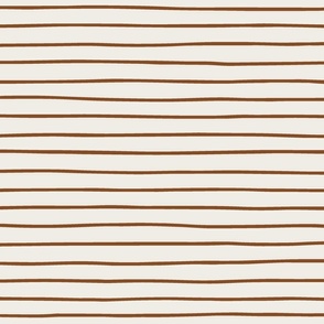 1/2 inch Hand Drawn Stripe Lines in Hazelnut Brown