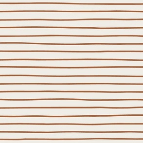 1/2 inch Hand Drawn Stripe Lines in Pecan Brown