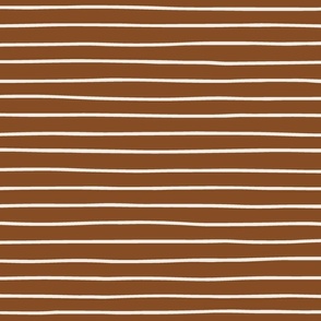 1/2 inch Hand Drawn Stripe Lines on Hazelnut Brown