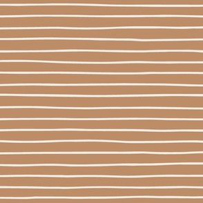 1/2 inch Hand Drawn Stripe Lines on Milk Coffee Brown