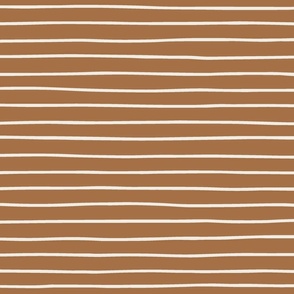 1/2 inch Hand drawn Stripe Lines on Nutmeg Brown