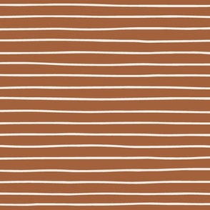 1/2 inch Hand Drawn Stripe Lines on Pecan Brown