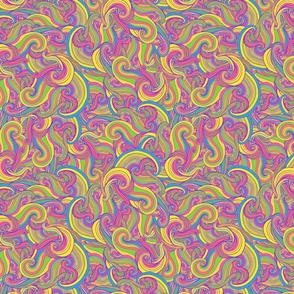 Rainbows Waves hippie trippy pattern