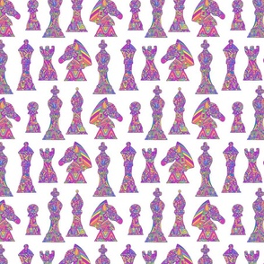 Colorful seamless pattern with chess pieces