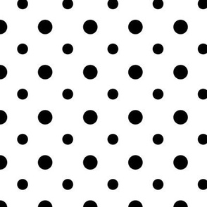 Big and smaller mixed polka dots black on white_normal scale