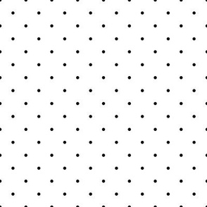 Black polka dots on white small tiny chic vintage old classic dots must have fabric_normal to small scale