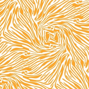 animal swirls - orange and white  - large scale