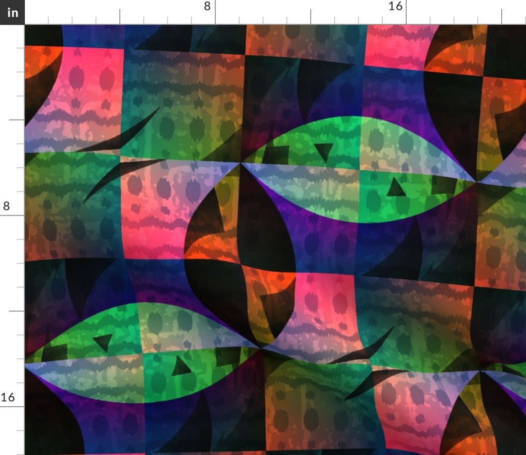 Barkitecture - Modern Fish - Rainbow Tie Dye Blocks 