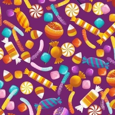 Halloween candy sweet and sour small scale purple