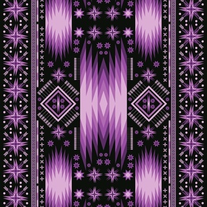 Magic Hour Purple Dusk Tribal Ethnic Aztec Native American Apache Vertical Navajo Stripe
