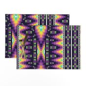 Rainbow Regalia Tribal Native American Aztec Vertical Blanket