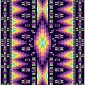 Rainbow Regalia Tribal Native American Aztec Vertical Blanket